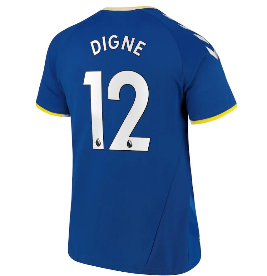 2021/22 Everton Home Kit Soccer Jersey with Digne 12 printing